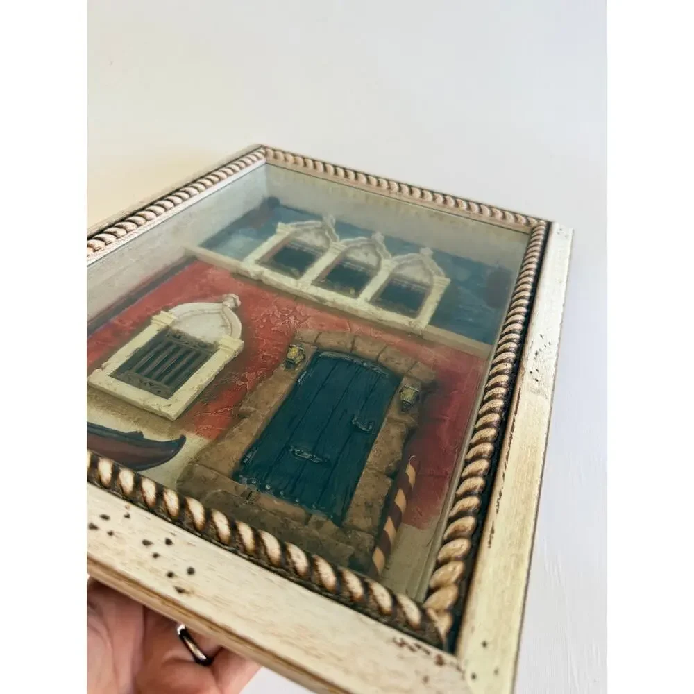 Venice Shadow Box Art - 3D Italian Diorama Miniature Wall Decor Gondola Gift